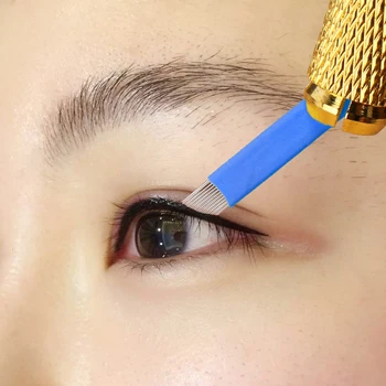 Špecializované Očné linky, dvojité riadky 23-pin skutočné semi-permanentné tetovanie obočia ihly príručka očné linky čepeľ 50pcs/veľa