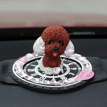 Diamond Crystal Roztomilý Pes Auto, Ozdoby na Auto, Interiér Dekorácie Doll Hračky Kamienkami Ornament Miesto v Aute Auto Accessorie