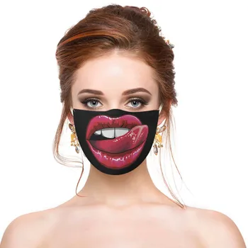 Dospelých Zábavné Vytlačené Masku Na Tvár Zábava Tvár Vzor Bavlnená Tkanina Maszk Masque Ochrany Filtračné Vrecko Maska Cosplay Kostýmy#E5
