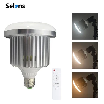 Selens E27 35W LED Photo Studio Svetla, Žiarovky Lampy Nastaviteľný Jas 3200K~5500K S Diaľkovým ovládaním Foto Štúdio Video Svetlo