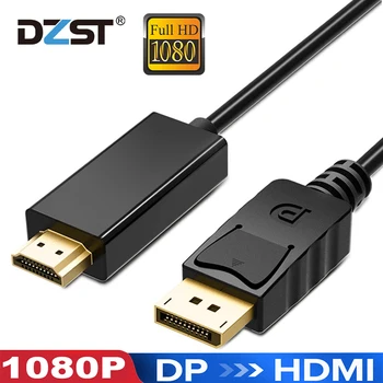 DZLST DP na Kábel HDMI Samec Samec DisplayPort na HDMI konverzia Audio Video Adaptér, Kábel pre PC HDTV Projektor Notebook 1080P