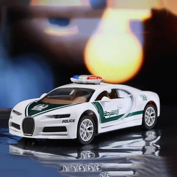 1/32 Rozsahu Autíčka Dubaj Polícia Bugatti Chiron Kovové Zliatiny Športové Auto Diecasts Vozidiel Model Hračky Pre Deti Detský Zber