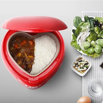 Broskyňa srdce-tvarované varič na ryžu smart mini varič na ryžu domácnosti pre ľudí 1-2-3-4