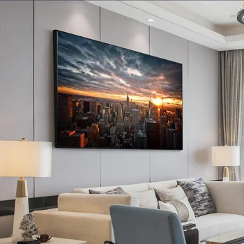 New York City Sunset View Plátne, Obrazy Na Stenu, Umenie Plagáty A Vytlačí Skline Manhattanu obrazov na Stenu Domáce Dekorácie