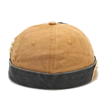 Vintage patch otvor umyté šitie prenajímateľ klobúk Pohode melón klobúk ženy Muži wild príliv hip-hop klobúk
