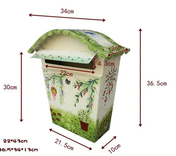 Pastorálna maľované schránkové tvorivé so zámkom schránky e-mailovej schránky nepremokavé návrh box na Stenu domáce Dekorácie Post Box