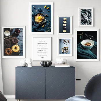Šišku Čučoriedka, Pomaranč Avokádo Wall Art Print Plátno Na Maľovanie Potravín Nordic Plagáty A Vytlačí Ovocie Umeleckých Obrazov Na Stenu Pre Kuchyňa