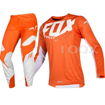 Doprava zadarmo 2019 TROY Fox MX 360 Kila Orange Jersey Nohavice Motocross Závodné Dirt bike Off Road Dospelých Racing Gear Nastaviť