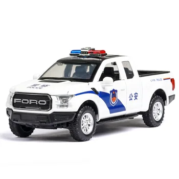 1:32 vysokej simulácia Ford Raptor F150 detské hračky zliatiny mimo cestnej policajné auto, model pre deti darčeky