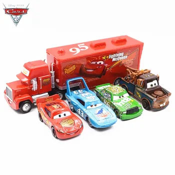 Autá Disney Pixar Cars 3 Lightning McQueen Jackson Búrka Mack Strýko Truck Diecast Model Automobilu Pre Deti narodeniny Darčeková sada