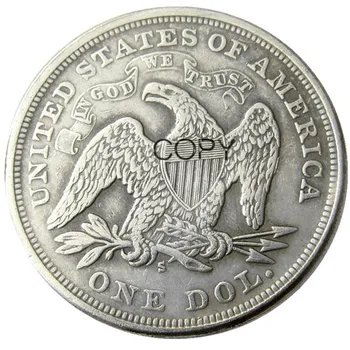 (1870 1872 1873), S 3KS v Sede Slobody Dolár Strieborné Pozlátené Kópie Mincí