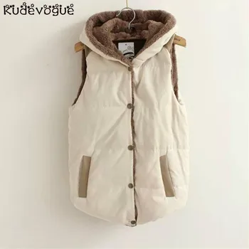 Jesenné a zimné nové kórejská verzia dámske nohavice velvet veľké veľkosti bavlna vesta s kapucňou vesta