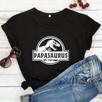 Papasaurus Bavlna T-shirt Legrační Deň otcov Dar Tričko Pre Děda Jurský Dinosaura Grafické Mužov Otec Tee Tričko Top