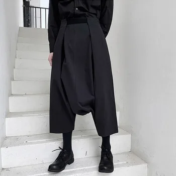 Muži Japonsko Streetwear Štýl Voľné Bežné Hárem Nohavice Male Vintage Módu Punk Gotický Nízke Rozkroku Nohavice Fáze Oblečenie