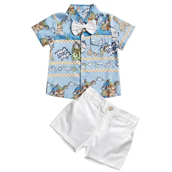 Letné Baby boy to oblek Detské Oblečenie SetBoys Roztomilej Príležitostné Oblečenie Nastaviť motýlik Top+Šortky Dieťa Obleky, Oblečenie pre Deti