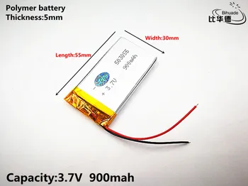 Dobrý Qulity 3,7 V,900mAH,503055 Polymer lithium ion / Li-ion batéria pre HRAČKA,POWER BANKY,GPS,mp3,mp4