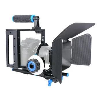 Videokamera DV Video Plošinu Klietky Kit Film, Takže Systém w 15 mm Železničnej Rod Zameriavajú Rukoväť pre Sony/Canon/Panasonic DSLR