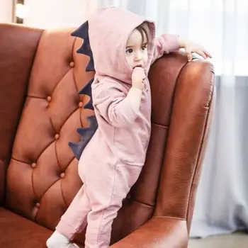 Dieťa Chlapec Dievča 3D Dinosaura Kostým Pevné Remienky teplá jar, jeseň bavlna romper Playsuit Oblečenie