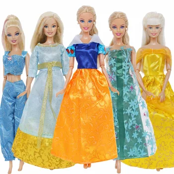 5 Ks Rozprávky Šaty Vysokej Kvality Princezná Šaty Sukne Každodenné Bežné Svadobné Party Oblečenie šaty pre Bábiku Barbie Príslušenstvo