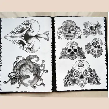76 Strán A4 Náčrt Vybraných Lebky Tetovanie Knihy Dizajn Flash Knihy Tattoo Art Dodávky Teplej Predaj