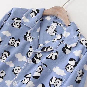 Nové Roztomilá Panda Bavlnené Pyžamá Ženy Pyžamo Sady Pár Zimných Dlhý Rukáv Sleepwear Femme Salónik Pijama Mujer Mužov Pyžamá