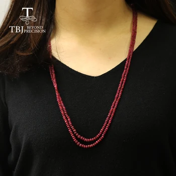 Prírodné Ruby 2 strand korálky náhrdelník,india ruby drahokam náhrdelník pre ženy strany nosenie pekný darček pre manželku výročie strany