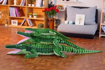 Vysoká Kvalita plyšáka Reálnom Živote Alligator Plyšové Hračky Simulácia Krokodíla Bábiky Kawaii Ceative Vankúš pre Deti Vianočné Gif