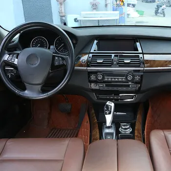 Lesklý Čierny ABS Auto, Interiér, Volant Dekorácie Pásy Rám, Kryt Výbava Nálepky Na BMW X5 X6 E70 E71 2008-2013