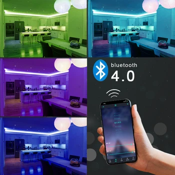 Bluetooth LED Pásy Svetla Nastavenie 5050 RGB 1M-5M DC5V USB Power 30LED/M Hudba Vzdialenej APLIKÁCIE Ovládanie Pre TV joj Lampa Pásky Pásky