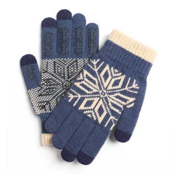 JIFANPAUL zimné pletené rukavice pre mužov, ženy, vonkajší teplo, non-slip plus velvet zahusťovanie dotykový displej módne rukavice