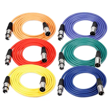 Neewer 6-Pack 1 meter Audio Káble Kábel XLR Samec XLR Mikrofón Farby Káblov(Zelená, Modrá, Fialová, Červená, Žltá, Oranžová)