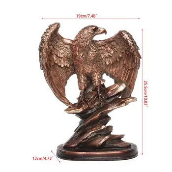 Vysoký Vlasteneckej Plešatý Eagle Skaly Socha Orla Ozdobné Bronzové Živice Figurin
