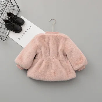2019 Nové Detské Zimné Oblečenie Batoľa Dievča Vlna Bundy Deti, Dievčatá Roztomilý Pevná Vlnená Kabát Batoľa Teplé, Hrubé Outwear Dieťa Coats