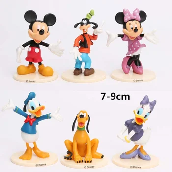 6 Ks/set Disney Mickey Mouse Údaje Hračky PVC Model Minnie Mouse Akčné Figúrky Bábiky pre Deti, Dievčatá Darček k Narodeninám Disney Hračky