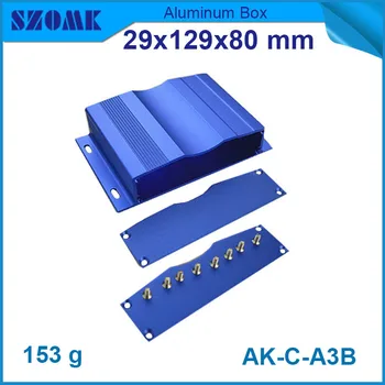 1 kus zadarmo doprava hliníkové elektrické bývanie pre diy pcb široké v modrej farbe 29x129x80mm
