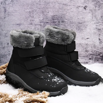 Jzzddown S Luxusnou zimné topánky pre ženy čižmy Udržať Otepľovanie dámske topánky Gumy Žena Členok sneh topánka plus veľkosť 35-42