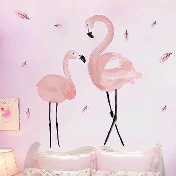 Chaotické Trávy Samolepky na Stenu DIY Flamingo Zvierat Stenu pre Deti, Spálňa, Detská Izba Kuchyňa Domáce Dekorácie