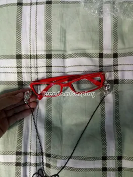 Čierna Butler Grell Sutcliff Červená Lebka Reťazca Okuliare Cosplay Accessorie