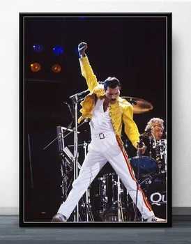 Freddie Mercury 1986 Kráľovná Legendery Spevák Hviezda Wall Obrázky Na Steny v Obývacej Izbe Plagát olejomaľba Domova Maľovanie