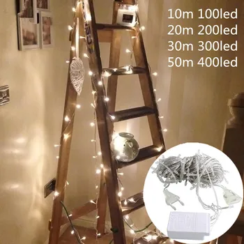 100M 50M 10M Vianoce Vonkajšie Vianočné Osvetlenie Led Reťazec Svetlá dc svetlo Decoracion Víla Svetlo Dovolenku Svetlá Osvetlenie Strom Garland