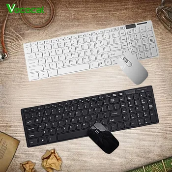 Vococal Ultra Slim Bezdrôtová 2.4 G Klávesnice, Myši Nastaviť s USB Prijímač pre PC, Notebook, Android TV Klávesnice, Myši Súprava Príslušenstva
