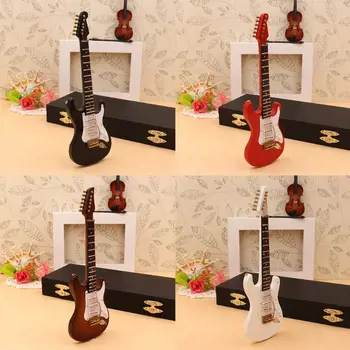 14 cm Mini Elektrická Gitara Model Miniatúrne Guitarra Replika Dar Prípade Stojan 831C