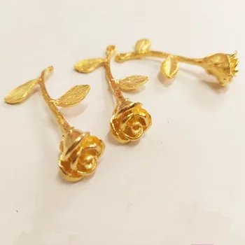 40*22*10 mm 10pcs rose charms Zliatiny Prívesok vhodný pre náhrdelníky, náramky DIY Ženské Módne Šperky náušnice dekorácie