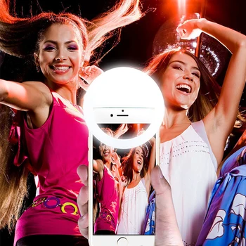 Univerzálny Selfie Lampa Mobilný Telefón Objektív Prenosný Flash Krúžok 36 LED Svetelný Krúžok Klip Svetlo Pre iPhone 8 7 6 Plus Samsung