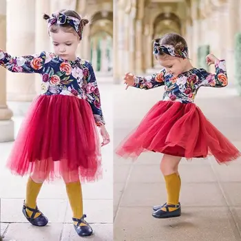 Dieťa Kvet Dievča 6M-4t-taktné Šaty Princezná Čipky a Tylu Tutu Šaty Formálne Strany Bežné Šaty