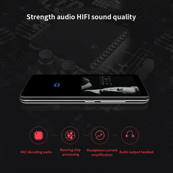 Mahdi M600 Kovové Bluetooth Športové MP3 Prehrávač, Prenosné Audio 16GB s Vstavaný Reproduktor, FM Rádio Bezstratový Zvukový mp-3 HIFI Prehrávač