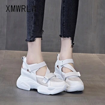 XMWRLW dámske Sandále na Platforme 2020 Lete Originálne Kožené Dámske Sandále, Topánky na Vysokom Opätku Kliny Topánky Pre Ženy Letné Sandále