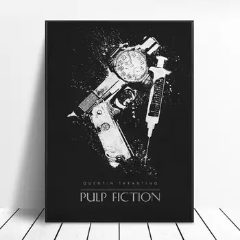 Pulp Fiction Black & White Klasické Filmové Plagáty Hodváb WALL Art Decor Maľovanie Bez Rámu