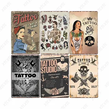 Kozmetické Tetovanie Tin Znamení Kovu Americký Retro Festival Plagát Sexy Doska na Stenu Železa Maľovanie Nálepky Art Decor pre Klub Shop Bar