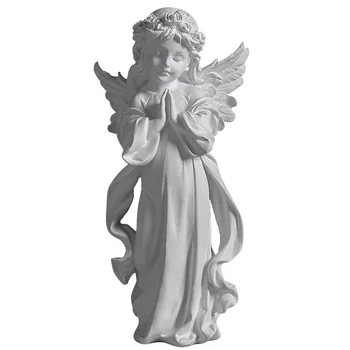 Dievča Anjel Socha Modlil Anjel Figúrky, Vianočné Dekorácie Biela Portrét Stôl Dekorácie Víla Živice Plavidlá